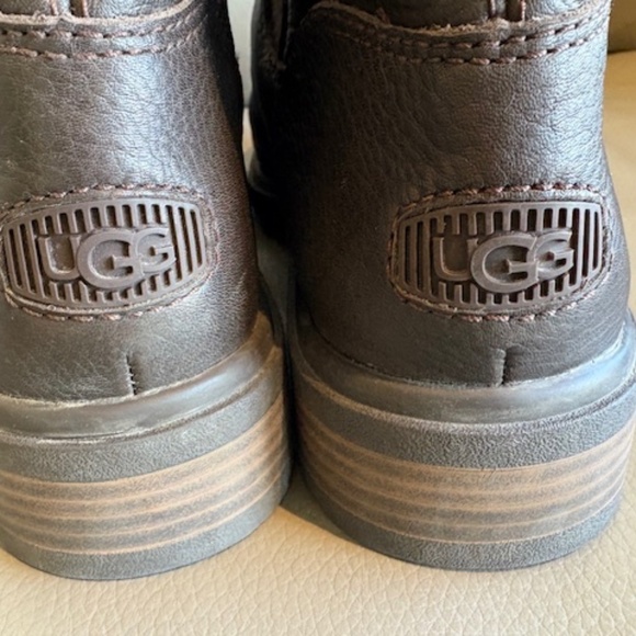 UGG Australia sz US 10 (UK 8, EU 41) Women's premium leather Chelsea boots brown - Picture 7 of 16